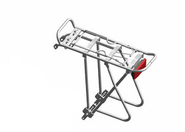 Powder Coated Alloy Rear Carrier , Adjustable Height Alloy Bike Carrier Rack
