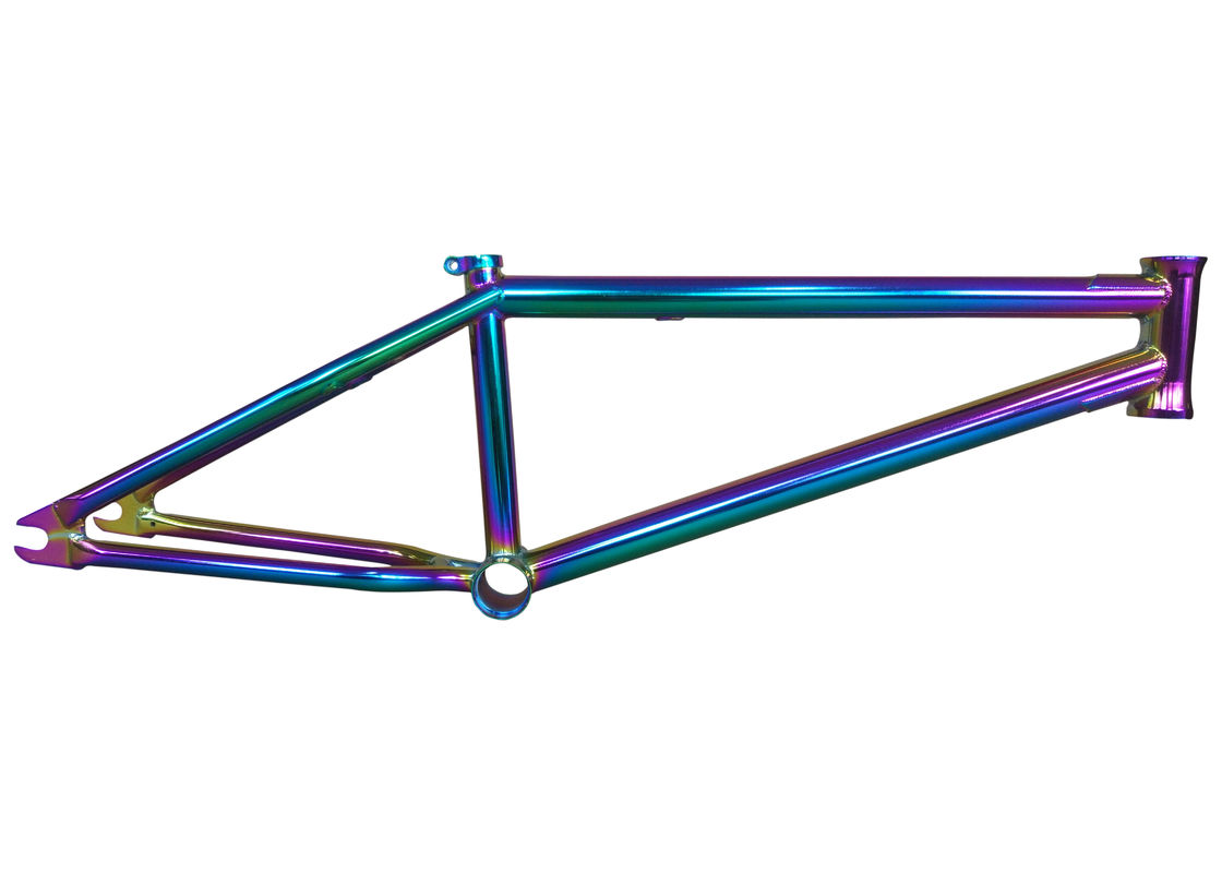 20 Inch BMX Bicycle Rainbow Frame Oil Slick Full crmo Top Tube 20.75&quot;RC 336mm Integrated Head TubeMid bb Removable Brake