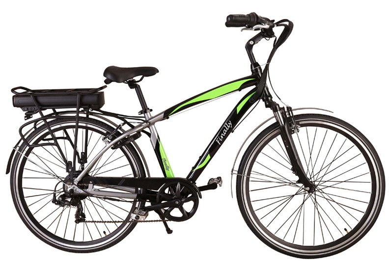V Brake Long Distance Electric Bicycle , Electric Battery Powered Bike