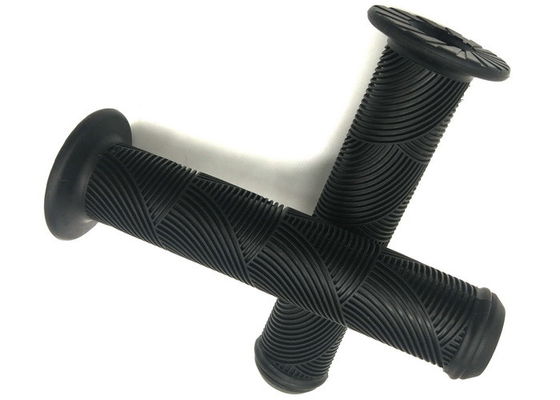 145mm Length Trick Bike Parts , BMX Handlebar Grips With Plastic End Plugs
